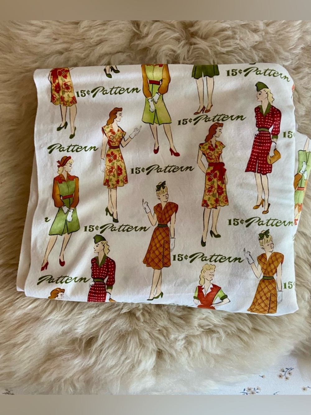 2 yards retro Army pinup fabric